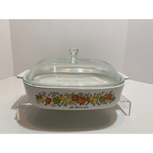Vintage Corning Ware Le Romarin A-10-B Spice Of Life Large Casserole Dish W/ Lid - Picture 4 of 9